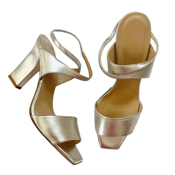 NEW Aeyde Gabriella Metallic Silver Sandals size 39.5 - Picture 1 of 7